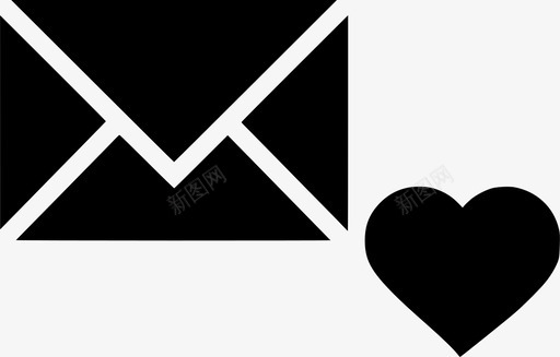 电子邮件收藏夹心形收件箱图标图标