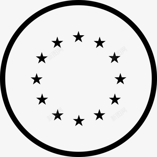 欧盟旗帜世界圆形旗帜轮廓图标svg_新图网 https://ixintu.com 世界圆形旗帜轮廓 旗帜 欧盟