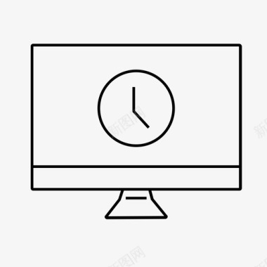 屏幕时间时钟计算机图标图标