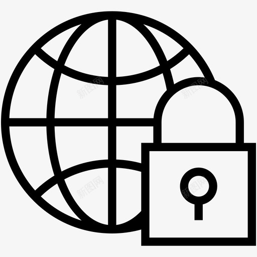 安全网络地球仪互联网安全图标svg_新图网 https://ixintu.com 互联网安全 地球仪 安全网络 数据存储图标集 网络 锁