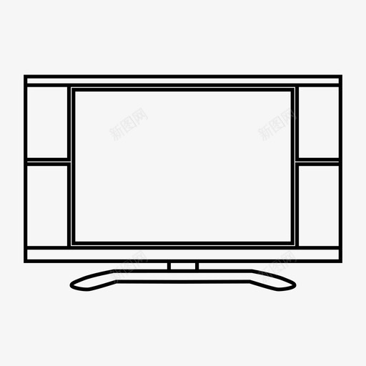 显示器天线旧电视图标svg_新图网 https://ixintu.com 天线 旧电视 显示器 音频和视频系统