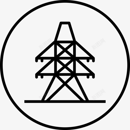 电力井架能源图标svg_新图网 https://ixintu.com 井架 动力 工业圆实心 电力 能源 钻机