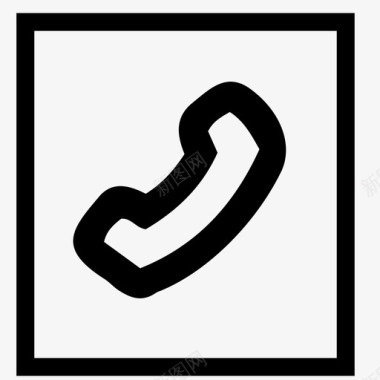 电话方块呼叫方形按钮图标图标