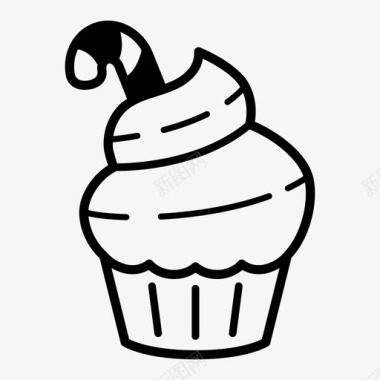 甘蔗糖纸杯蛋糕糖果甘蔗蛋糕面包房图标图标