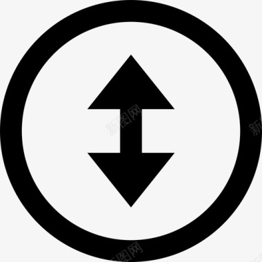 垂直箭头按钮圆圈图标图标