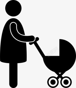 icon成员多选母亲推婴儿推车母亲身份图标高清图片