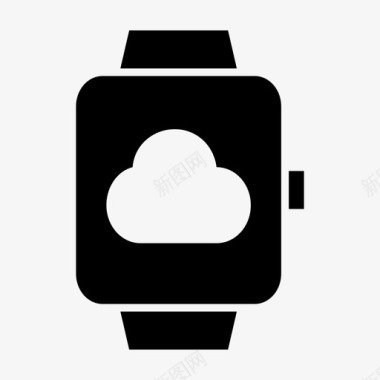 智能手表云苹果智能手表时钟图标图标