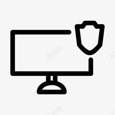 安全监视器计算机受保护图标图标