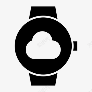 智能手表云苹果智能手表时钟图标图标