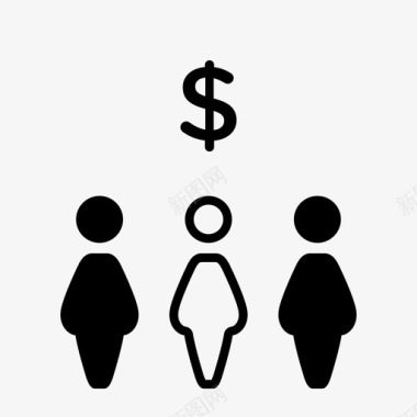 女性群体美元金钱图标图标