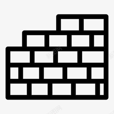砖墙建筑房屋图标图标