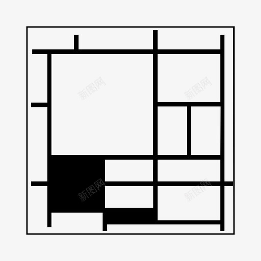 蒙德里安抽象艺术风格图标svg_新图网 https://ixintu.com 抽象艺术 新造型新形象 美术 蒙德里安 风格