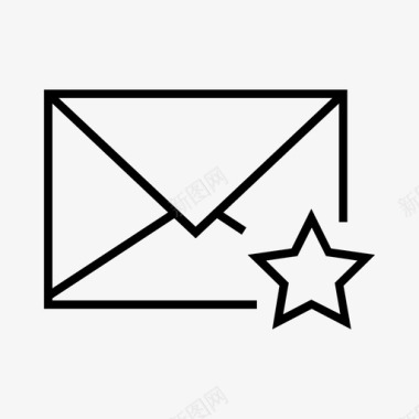 信封星型电子邮件收藏夹图标图标