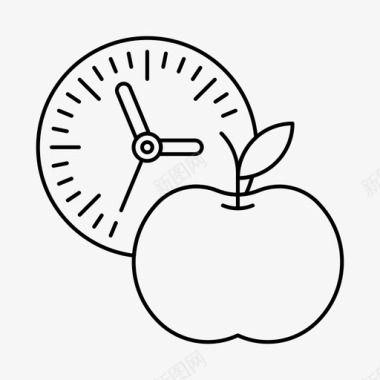 健康食品苹果午餐图标图标
