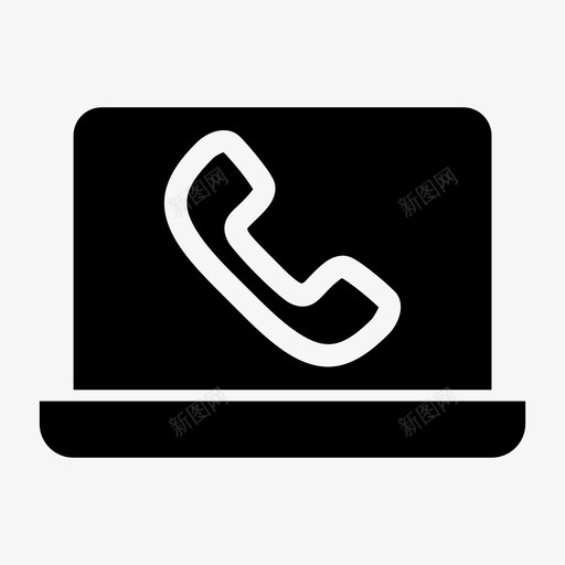 笔记本电话呼叫中心手机图标svg_新图网 https://ixintu.com 呼叫中心 客户服务 手机 电话 笔记本电话