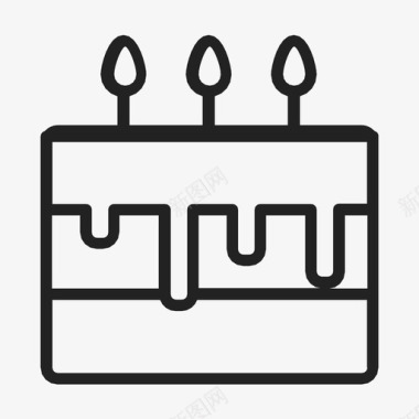 生日蛋糕周年纪念生日蜡烛图标图标