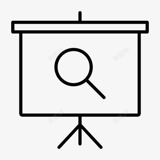 找到投影屏幕大屏幕讲解器图标svg_新图网 https://ixintu.com 大屏幕 找到投影屏幕 放大镜 教学 板 演示 解释 讲解器