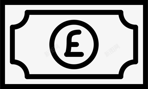 英镑电子商务货币图标svg_新图网 https://ixintu.com 电子商务 电子商务概要 纸币 英镑 货币