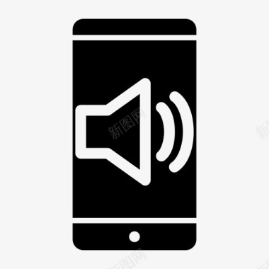 扬声器大声智能手机安卓移动通知图标图标