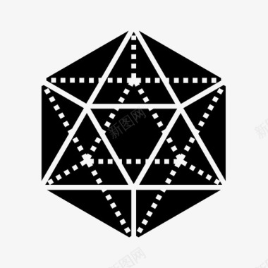二十面体三维几何体图标图标