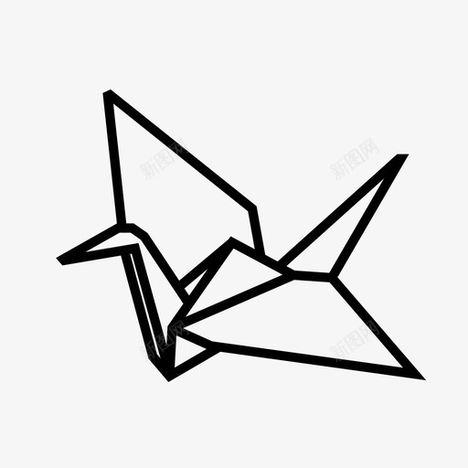 折纸鸟工艺品图标svg_新图网 https://ixintu.com 工艺品 折纸 爱好 纸鹤 鸟 鹤