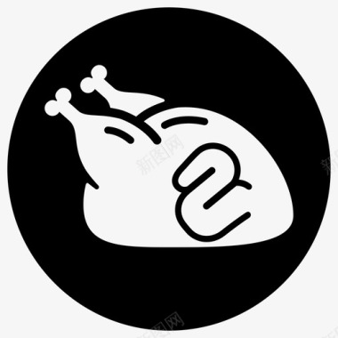 烤鸡食物家禽图标图标