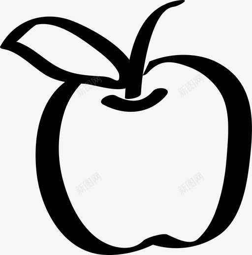苹果水果手绘图标svg_新图网 https://ixintu.com 健康 手绘 有机 水果 水果手绘 苹果