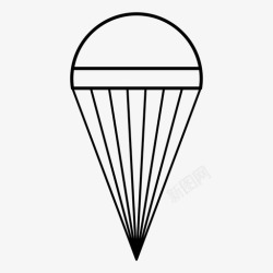 空气强力降落伞空气动力阻力图标高清图片