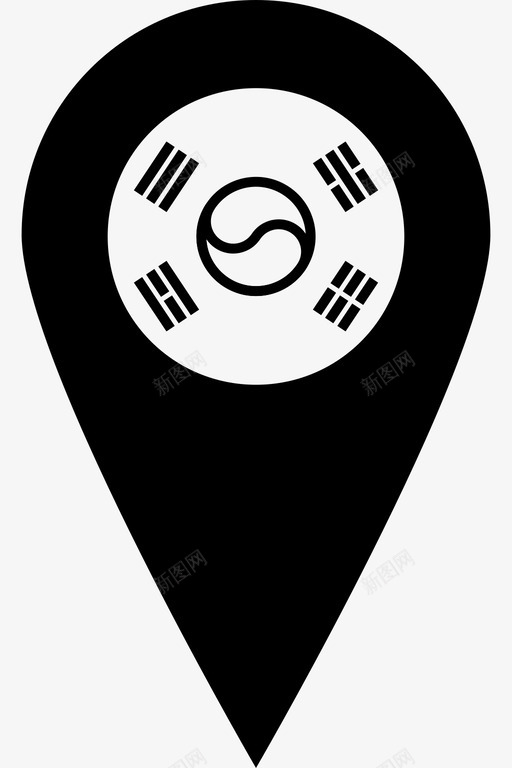 韩国亚洲国家图标svg_新图网 https://ixintu.com 世界国旗地图标记符号 亚洲 国家 国旗 韩国 韩国人