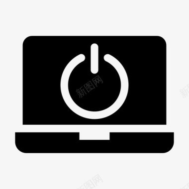 笔记本电脑电源按钮开关按钮关机图标图标