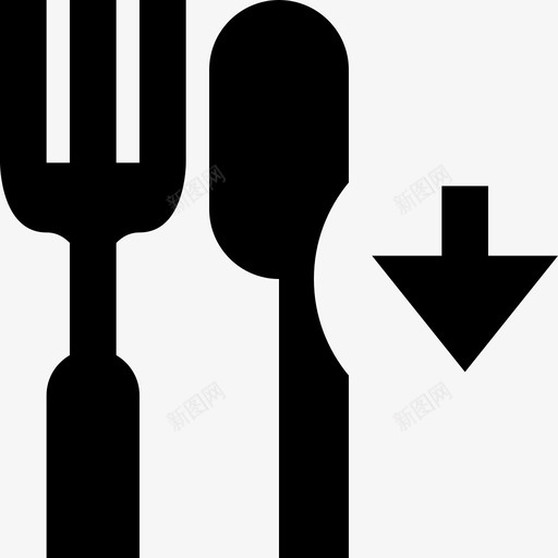 吃箭头向下食物图标svg_新图网 https://ixintu.com 吃箭头 向下 食物 食物和餐厅 餐厅