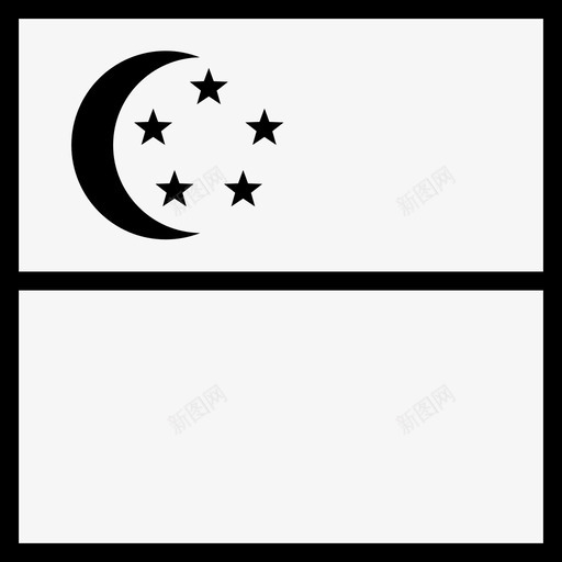 新加坡亚洲国家图标svg_新图网 https://ixintu.com 世界广场旗帜轮廓 亚洲 国家 国旗 新加坡