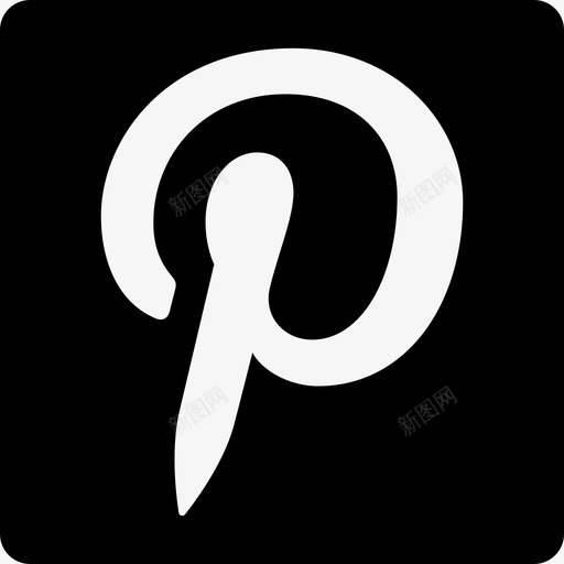 Pinterest社交标志方形社交图标svg_新图网 https://ixintu.com Pinterest社交标志 方形社交图标