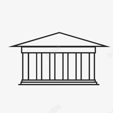 帕台农神庙建筑希腊图标图标