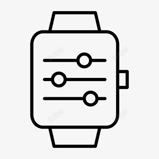 智能手表设置调整配置图标svg_新图网 https://ixintu.com 均衡器 智能手表设置 滑块 设置 调整 选项 配置