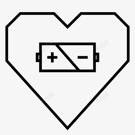 电池心充电能量图标svg_新图网 https://ixintu.com 充电 动力 有一颗心 电池心 能量