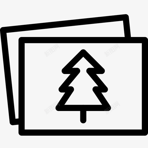卡片圣诞节问候图标svg_新图网 https://ixintu.com 卡片 圣诞节 小礼物 树 节日 问候