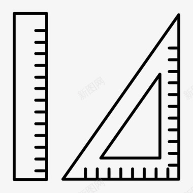 尺子几何学测量图标图标