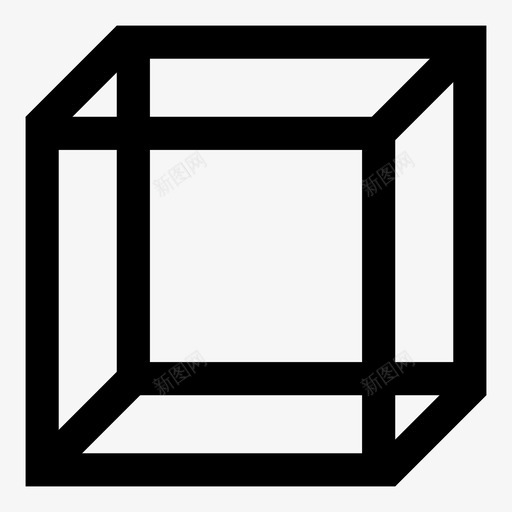 立方体三维长方体图标svg_新图网 https://ixintu.com 三维 尺寸 正方形 立方体 线 长方体
