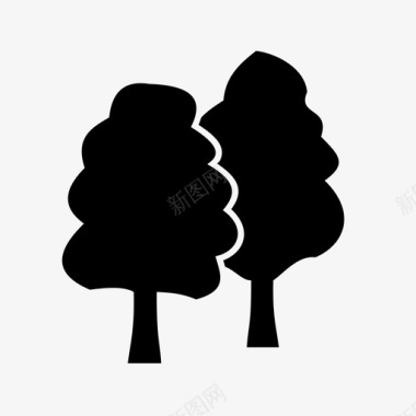 榆树山毛榉森林图标图标