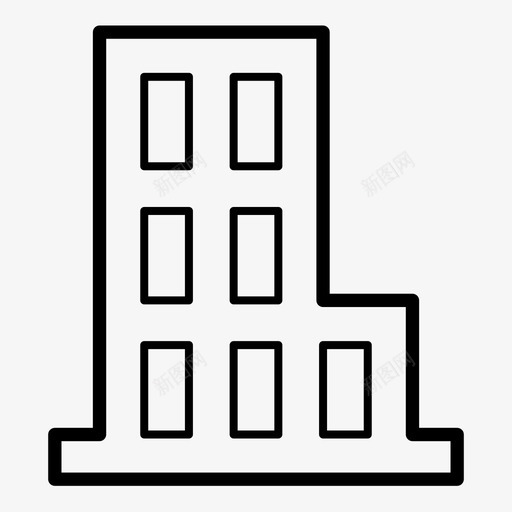 建筑商业建筑办公楼图标svg_新图网 https://ixintu.com 办公楼 办公综合楼 商业建筑 建筑