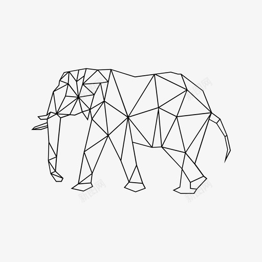 大象非洲动物图标svg_新图网 https://ixintu.com 动物 大型 大象 折纸 野生 非洲