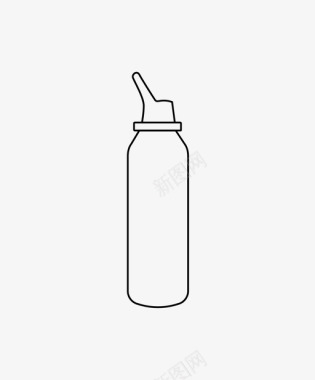 鼻喷雾剂瓶子鼻子图标图标