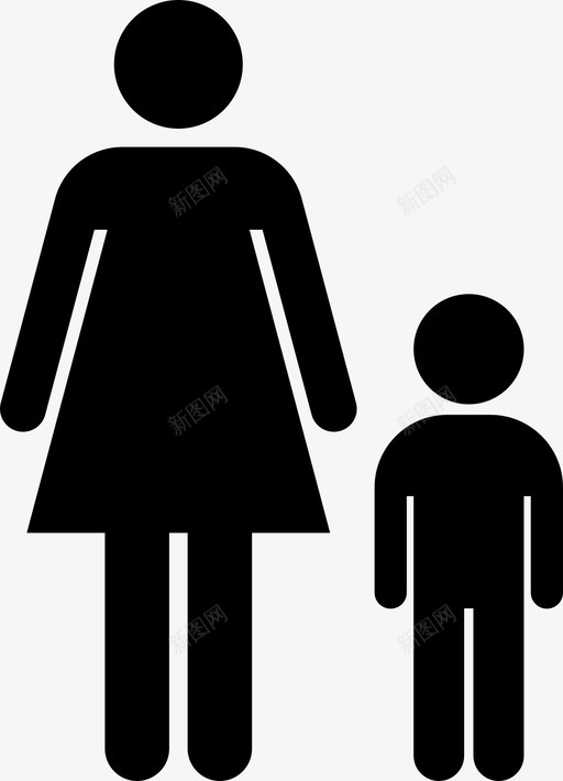 母子成人孩子图标svg_新图网 https://ixintu.com 厕所标志 孩子 成人 母子 父母