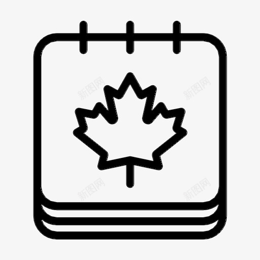 感恩节日历加拿大图标svg_新图网 https://ixintu.com 加拿大 叶子 感恩节 日历 枫树