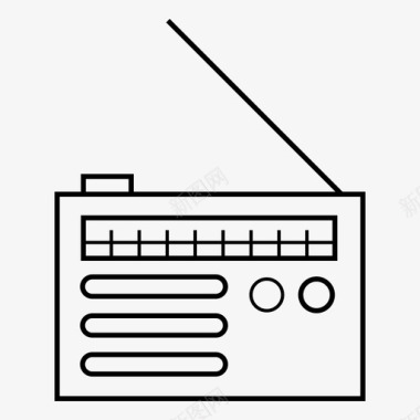 旧收音机调幅调频音乐设备图标图标
