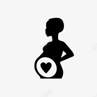 孕妇非洲人家庭图标图标