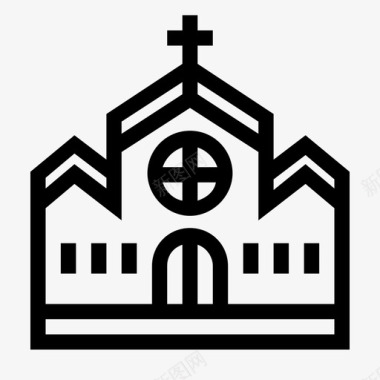 教堂建筑信仰图标图标