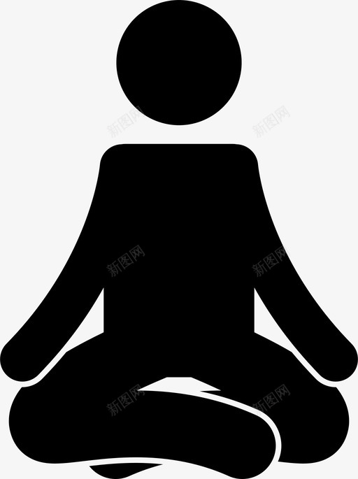冷静专注男人图标svg_新图网 https://ixintu.com 专注 冥想 冷静 和平 平静 瑜伽 男人