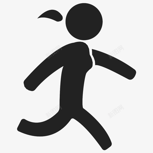 跑步有氧运动女孩跑步图标svg_新图网 https://ixintu.com 健康 健身房 女孩跑步 有氧运动 跑步
